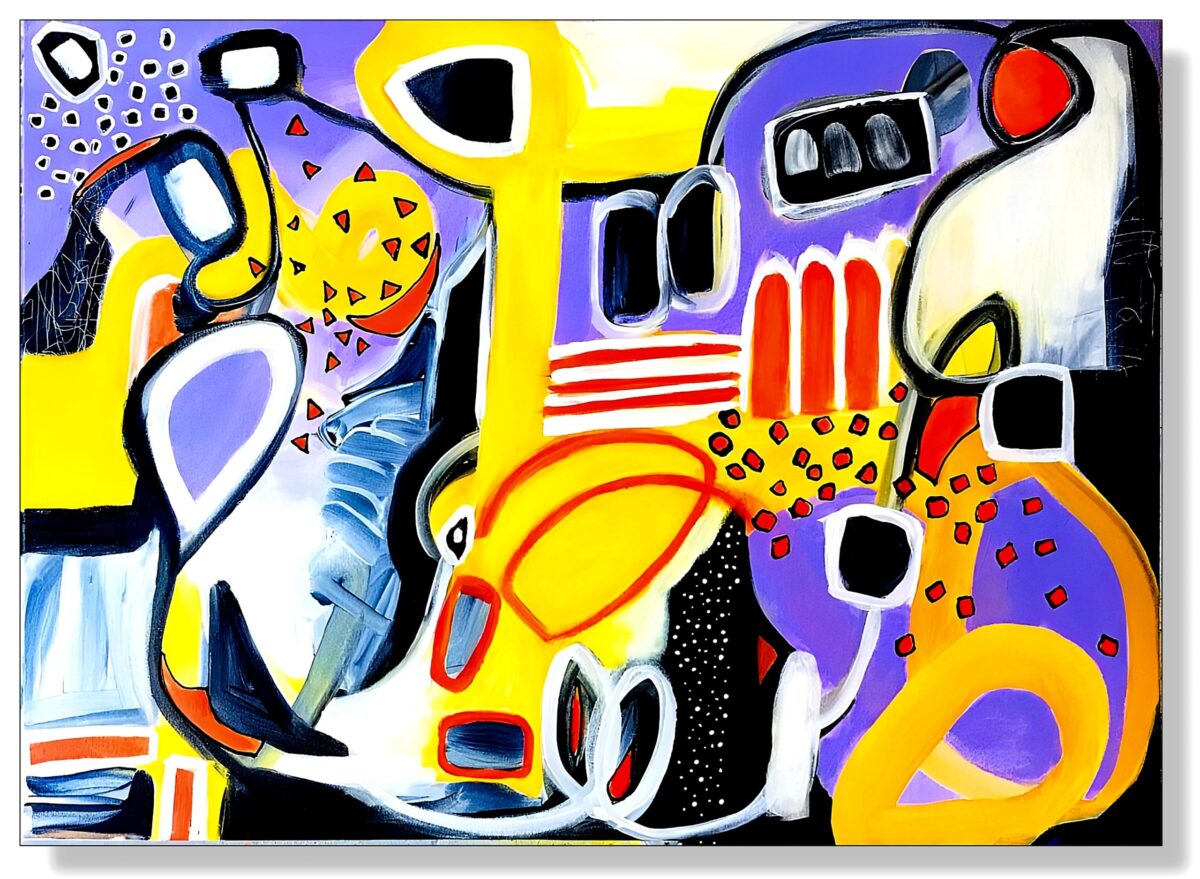 Cubistic Painting - Rithm of Blues 65x90 cm