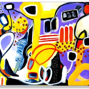 Cubistic Painting - Rithm of Blues 65x90 cm