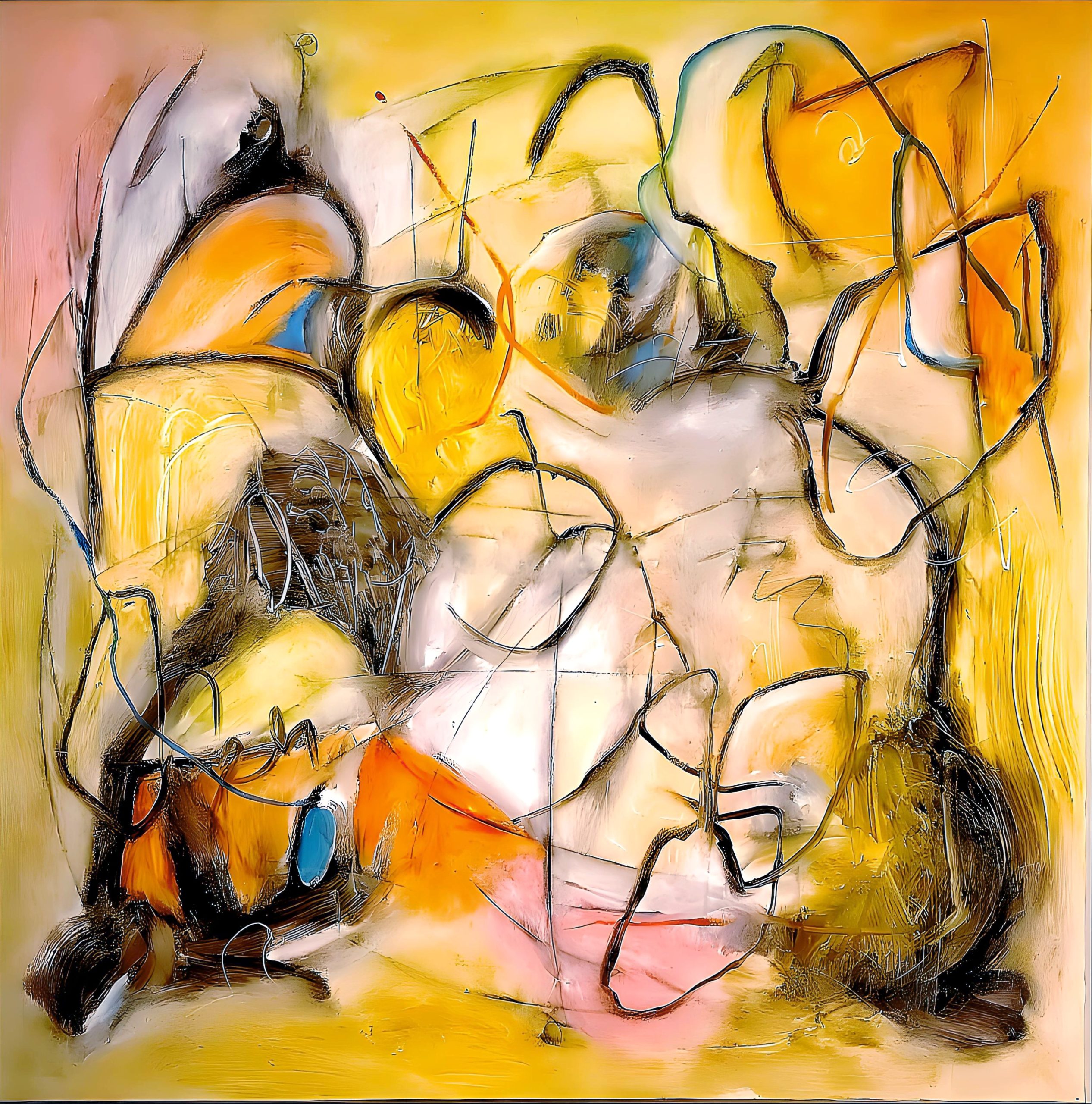 Cubistic Painting - Glowing Dreams 100x100 cm - Image 12