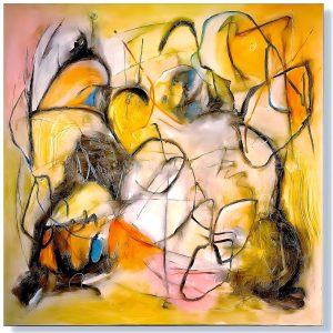 Cubistic Painting - Glowing Dreams 100x100 cm