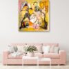 Vibrant oil abstract artwork by Selda Bergman in a bold abstract composition