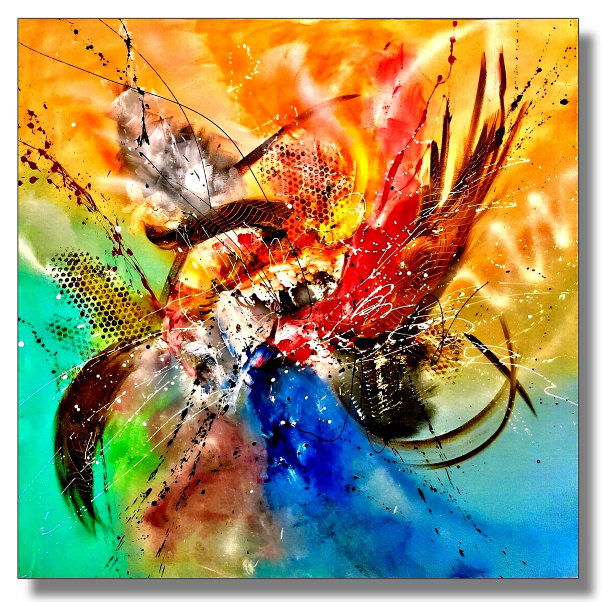 Abstract Painting - Flapping Effect 100x100 cm