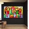 Geometric abstract art piece by Selda Bergman with layered structural patterns in a modern minimalist style