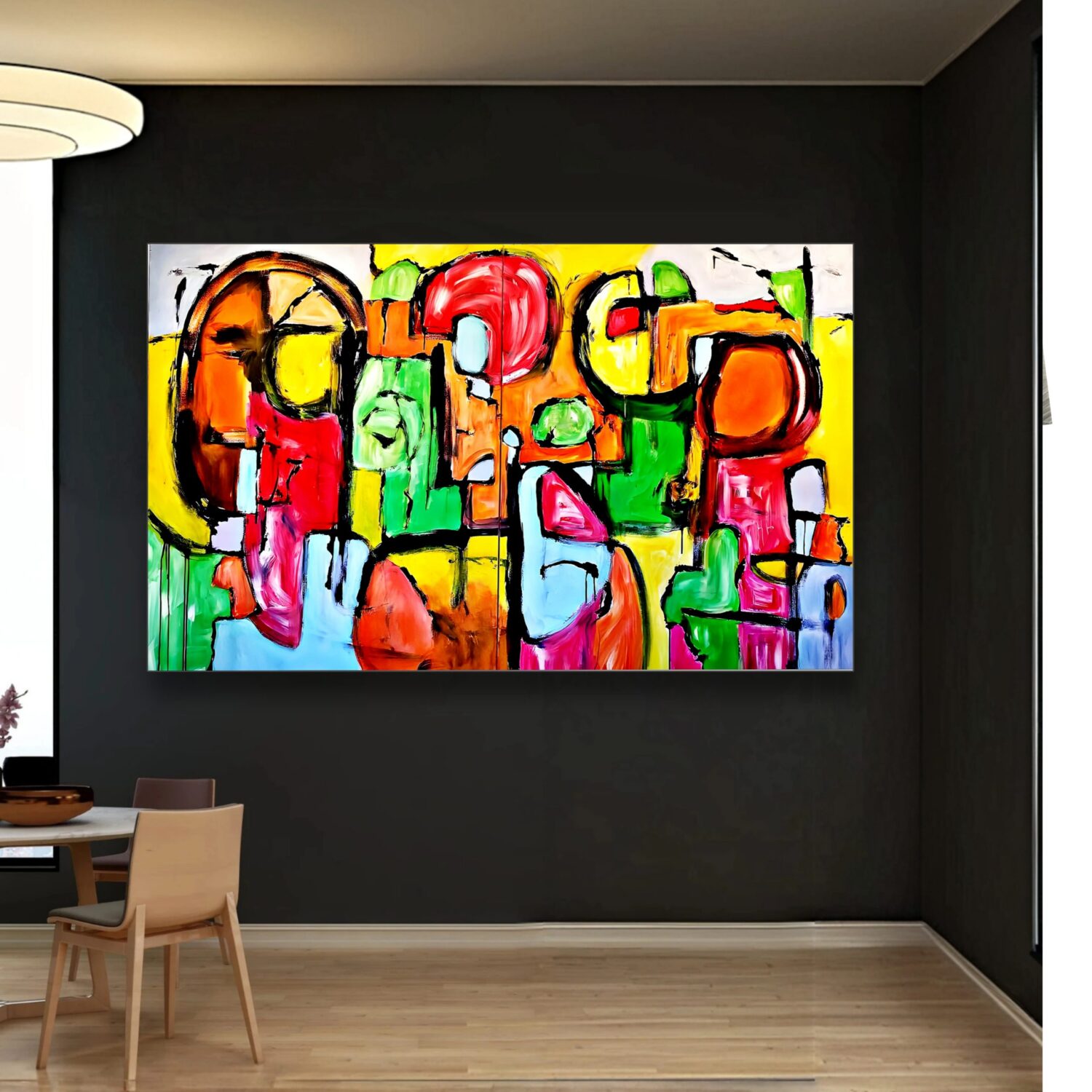 Geometric abstract art piece by Selda Bergman with layered structural patterns in a modern minimalist style