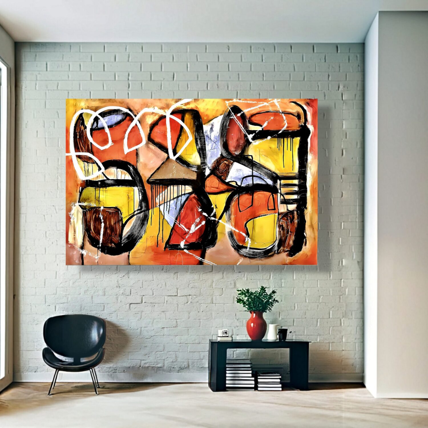 Contemporary abstract wall art by Selda Bergman featuring fluid organic shapes