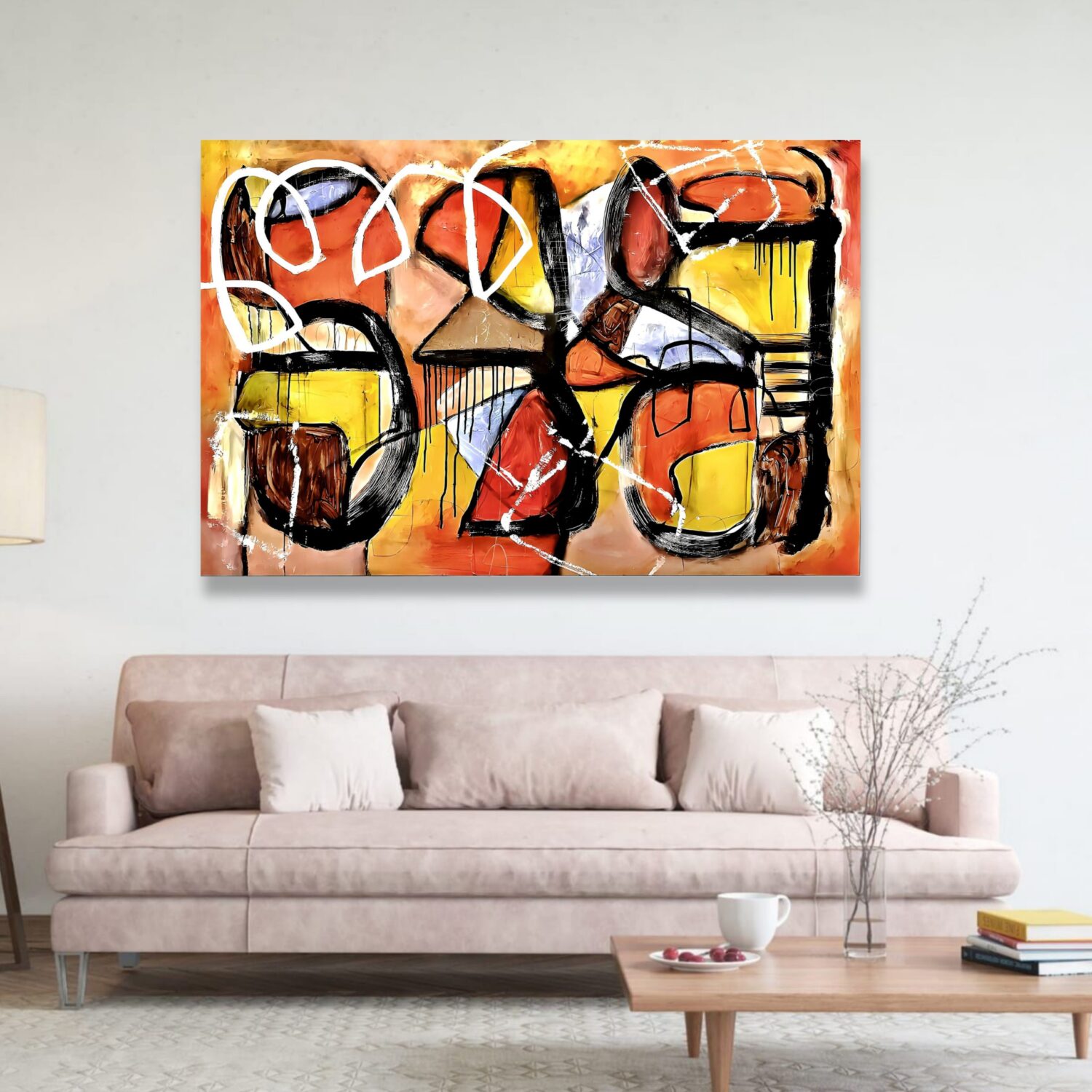 Contemporary abstract wall art by Selda Bergman in a vibrant modern palette