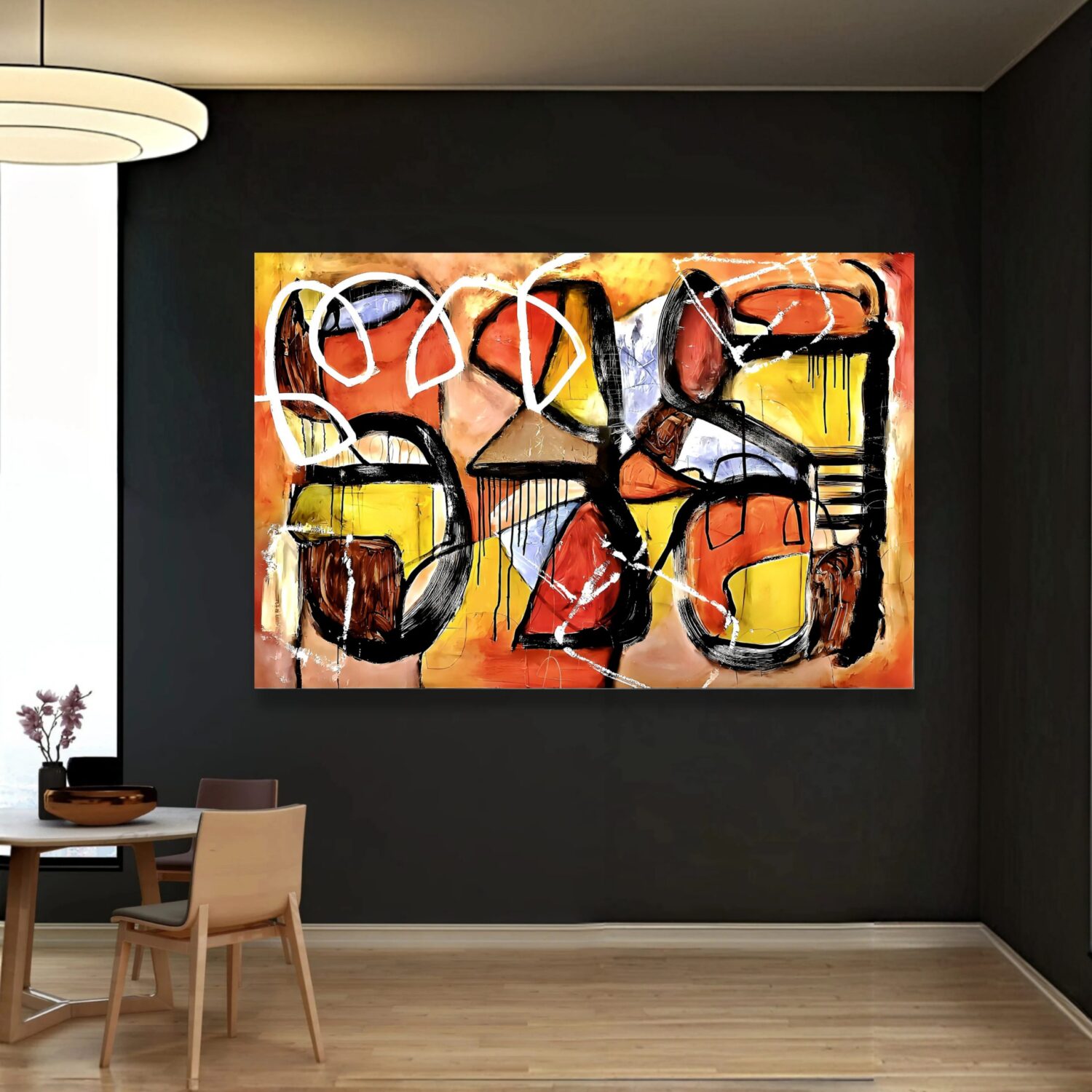 Contemporary abstract wall art by Selda Bergman with geometric minimalist forms