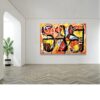 Contemporary abstract wall art by Selda Bergman with dynamic contrast and movement
