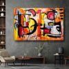 Large contemporary abstract wall art by Selda Bergman in the dark room