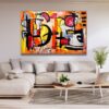 Large contemporary abstract wall art by Selda Bergman - in light room