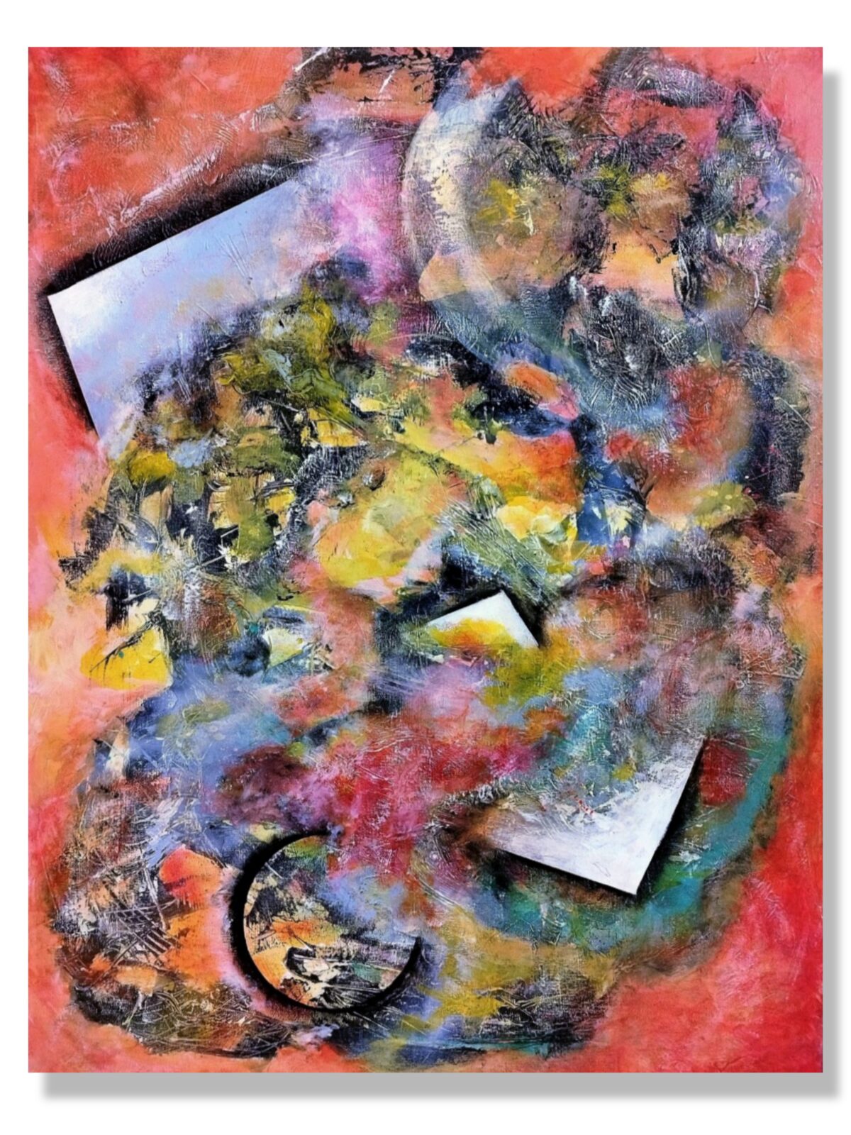 Modern abstract composition in blue tones by Selda Bergman