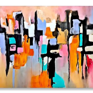 🔴 Cubistic Painting - Silhouette 80x100 cm. SOLD!