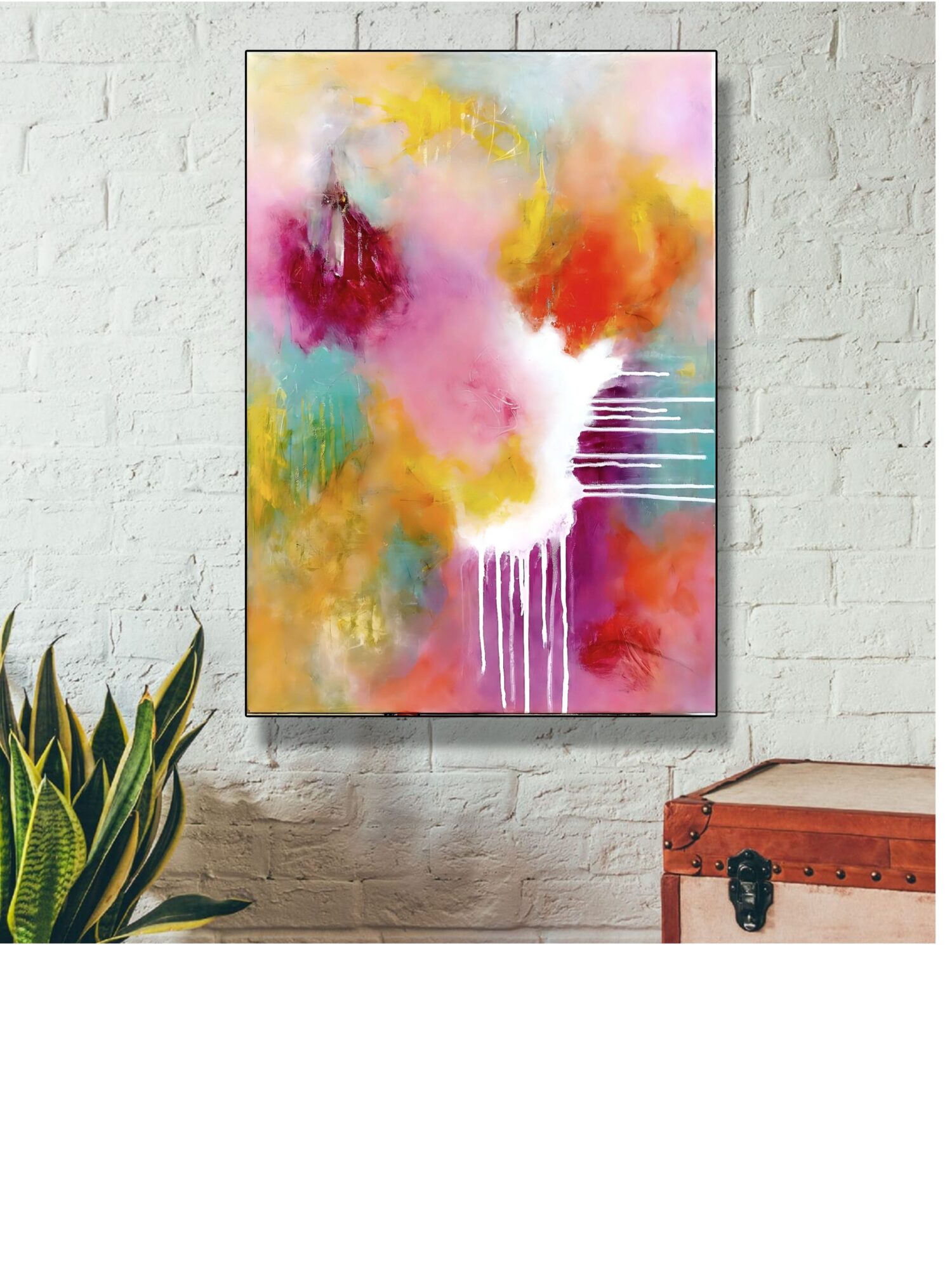 Soft pastel‑tone abstract canvas by Selda Bergman featuring smooth color transitions