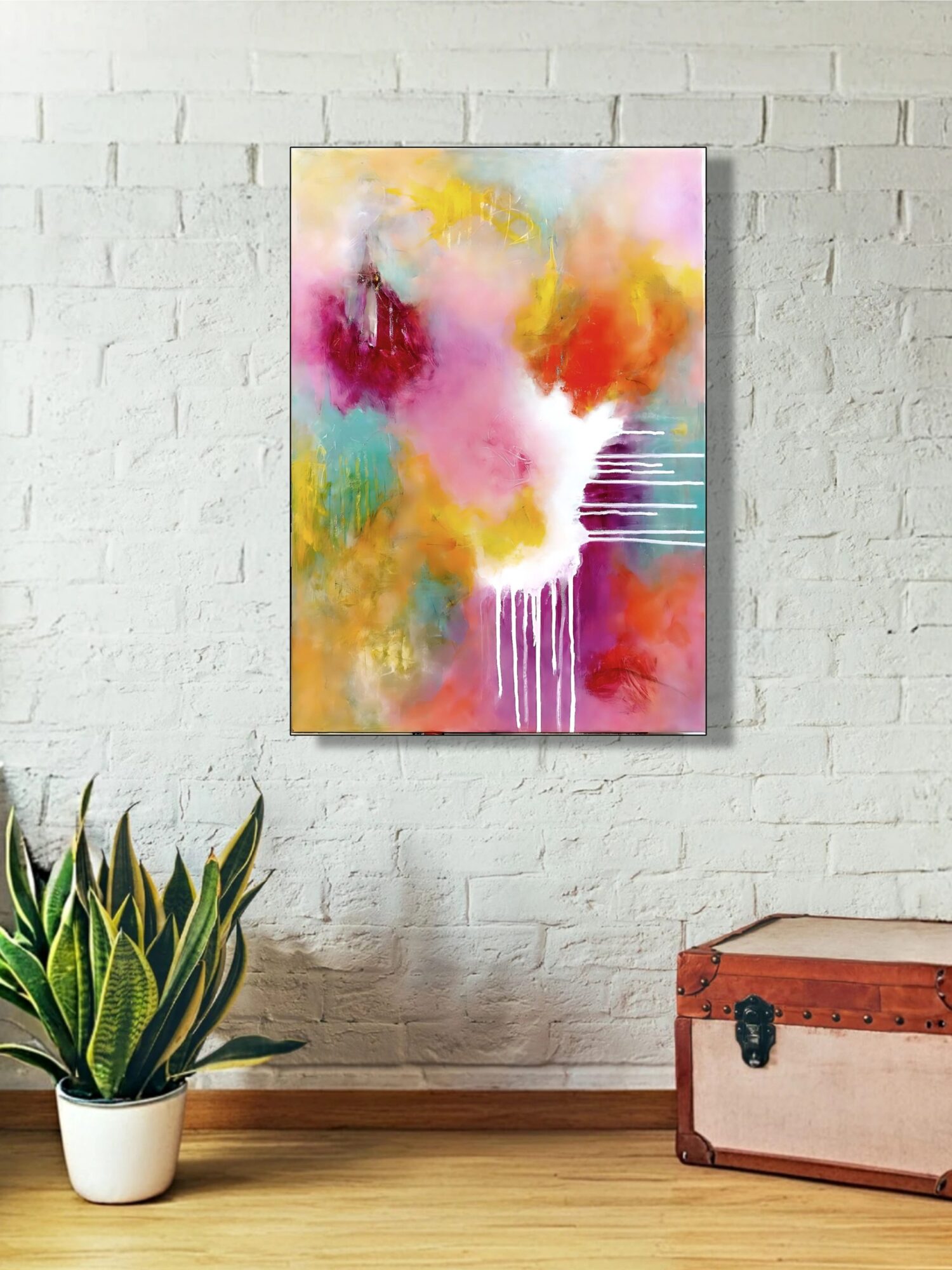 Soft pastel‑tone abstract canvas by Selda Bergman using subtle organic forms